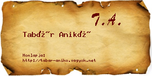 Tabár Anikó névjegykártya